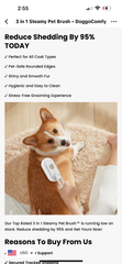 Steamy Pet Grooming Brush | 3-in-1 Steam Comb for Cats & Dogs — Detangle, Clean & Massage
