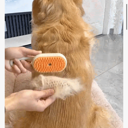 Steamy Pet Grooming Brush | 3-in-1 Steam Comb for Cats & Dogs — Detangle, Clean & Massage