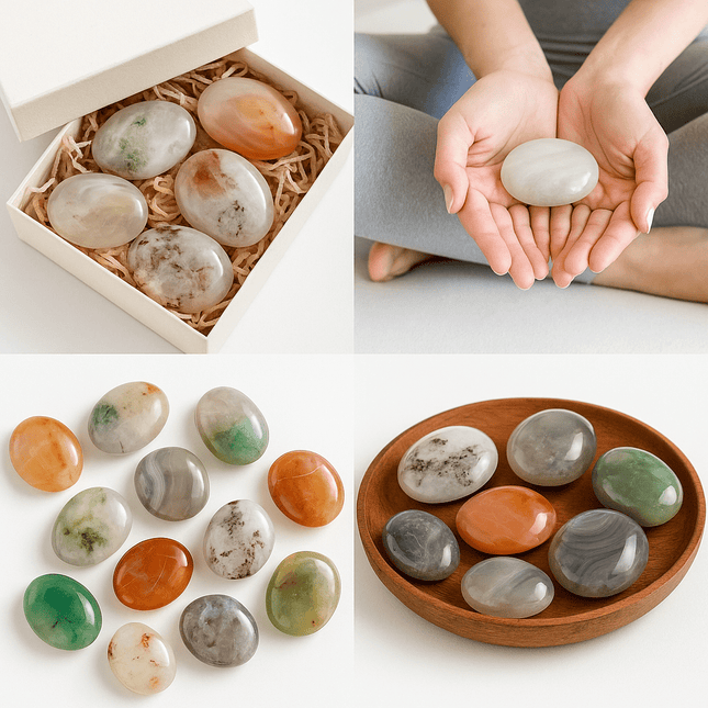 Surprise Mix – Assorted Agate Palm Stones (Per LB)