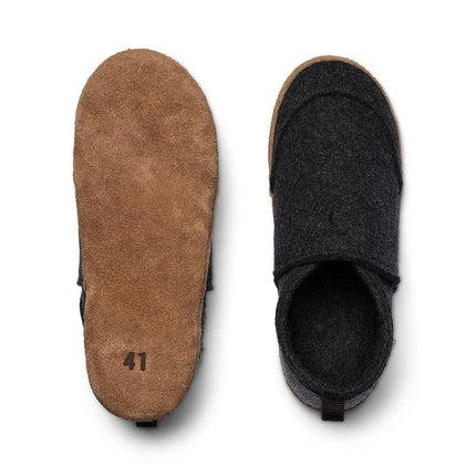 Tengries — Wool Felt House Shoes with Leather Sole