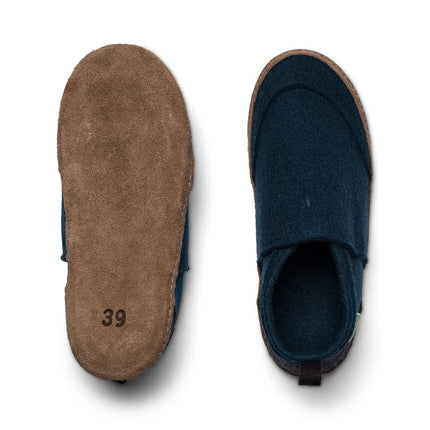 Tengries — Wool Felt House Shoes with Leather Sole