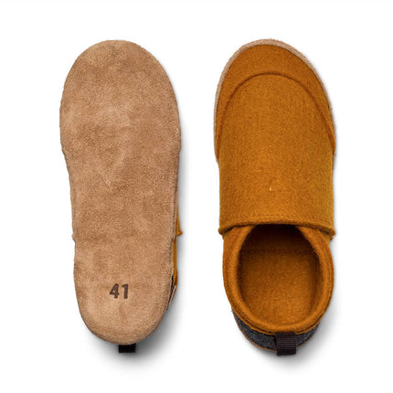 Tengries — Wool Felt House Shoes with Leather Sole