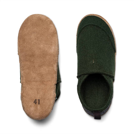 Tengries — Wool Felt House Shoes with Leather Sole