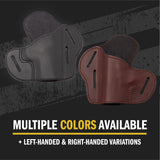 The Ultimate Leather Gun Holster | 3 Slot Pancake Style Belt Holster | Handmade in the USA! | Fits all 1911 Style Handguns