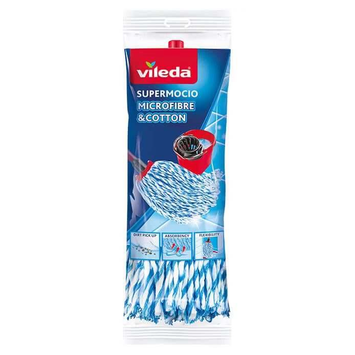 vileda supermocio pamuklu mikrofiber limon başlıklı paspas