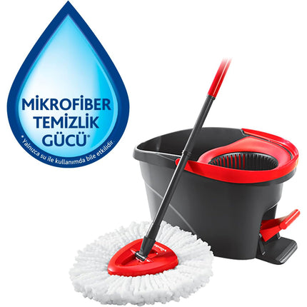 Vileda Turbo 2in1 Spin Mop & Bucket Set – 130cm Extendable Handle