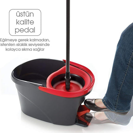 Vileda Turbo 2in1 Spin Mop & Bucket Set – 130cm Extendable Handle