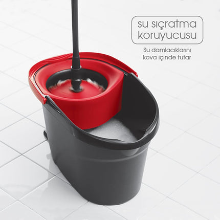 Vileda Turbo 2in1 Spin Mop & Bucket Set – 130cm Extendable Handle