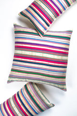 Guatemala el dokuması vintage Luna çizgili ikat yastık, 30x50 cm