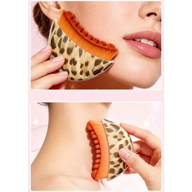 Leopard Print Lymphatic Drainage Facial Massage Brush