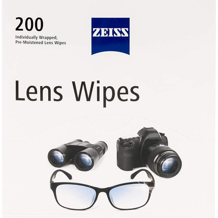 ZEISS Pre-Moistened Lens Cleaning Wipes – Anti-Fog, Streak-Free, Safe for Coated Glasses & Screens – 80 to 600 Count