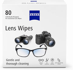 ZEISS Pre-Moistened Lens Cleaning Wipes – Anti-Fog, Streak-Free, Safe for Coated Glasses & Screens – 80 to 600 Count