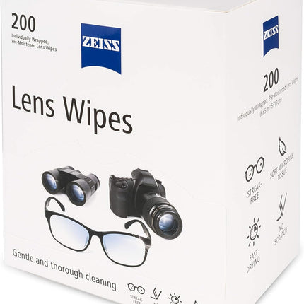 ZEISS Pre-Moistened Lens Cleaning Wipes – Anti-Fog, Streak-Free, Safe for Coated Glasses & Screens – 80 to 600 Count