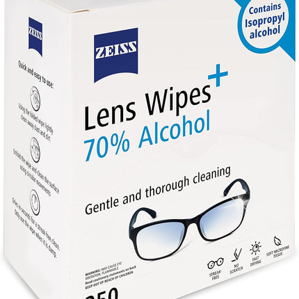 ZEISS Pre-Moistened Lens Cleaning Wipes – Anti-Fog, Streak-Free, Safe for Coated Glasses & Screens – 80 to 600 Count