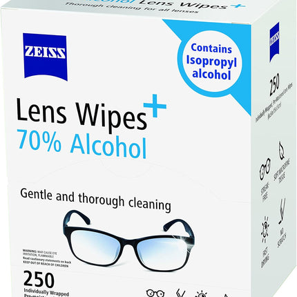 ZEISS Pre-Moistened Lens Cleaning Wipes – Anti-Fog, Streak-Free, Safe for Coated Glasses & Screens – 80 to 600 Count